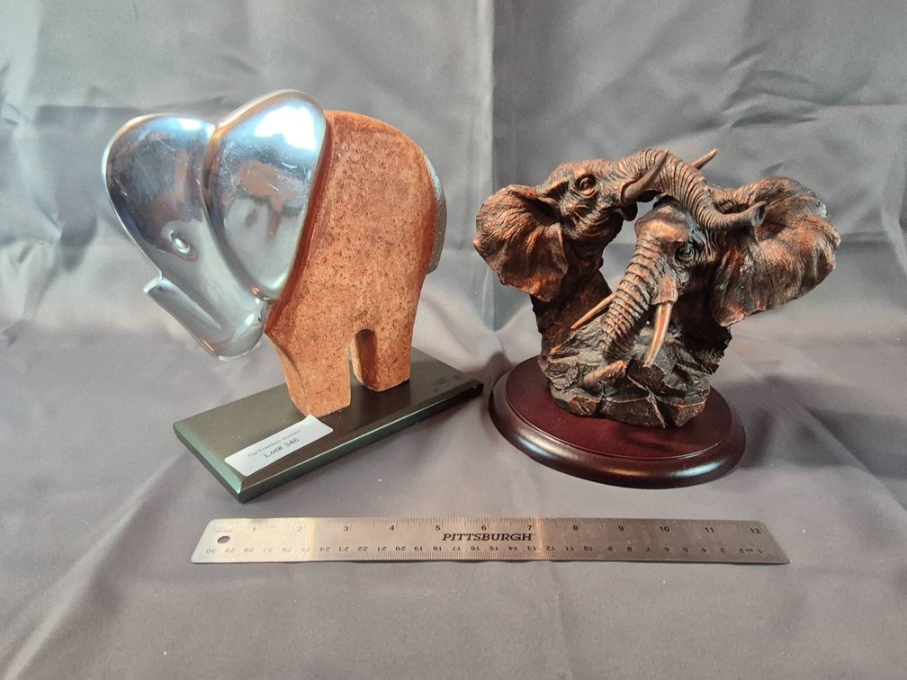 Sculptures of Elephant Figures: Metal and Resin Designs