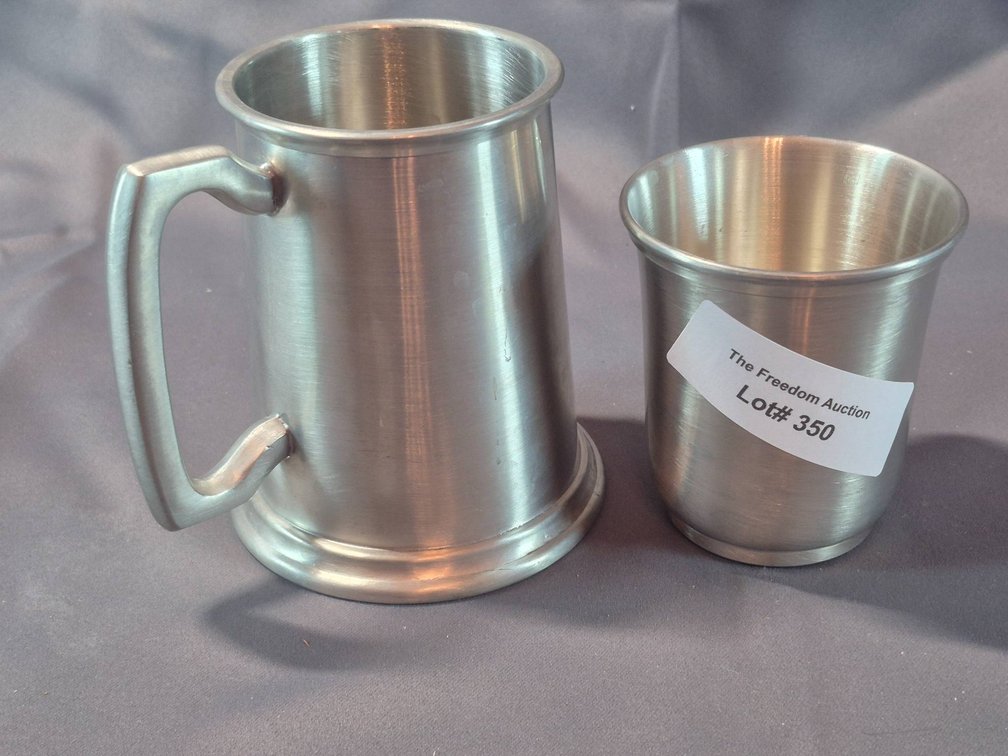 Two Pewter Cups by Salisbury Pewter and Kent Silversmiths