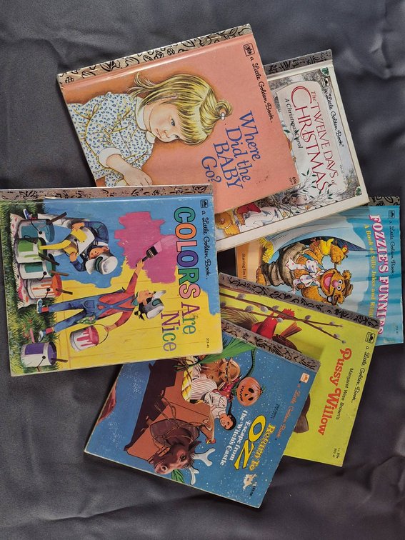 Seven Little Golden Books Including 'Return to Oz' and 'Pussy Willow'