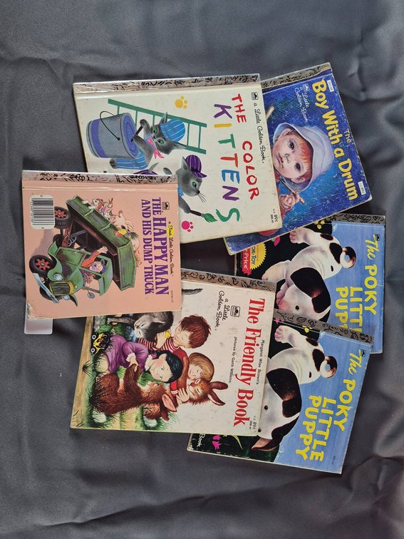 Six Little Golden Books Including 'The Poky Little Puppy'