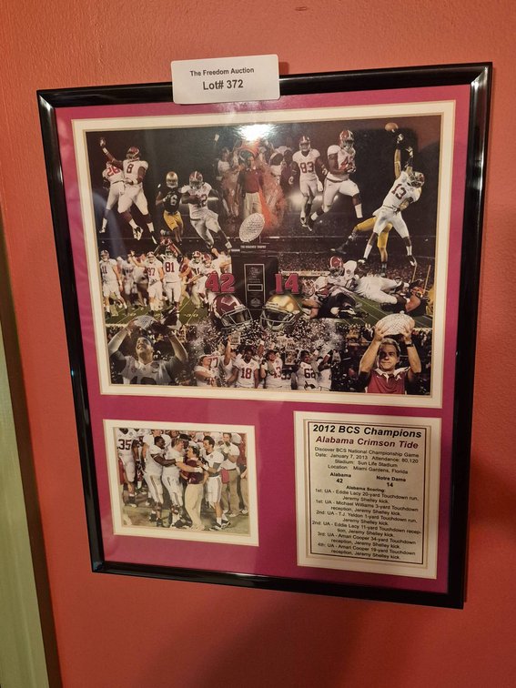2012 Alabama Crimson Tide BCS Champions Commemorative Framed Display