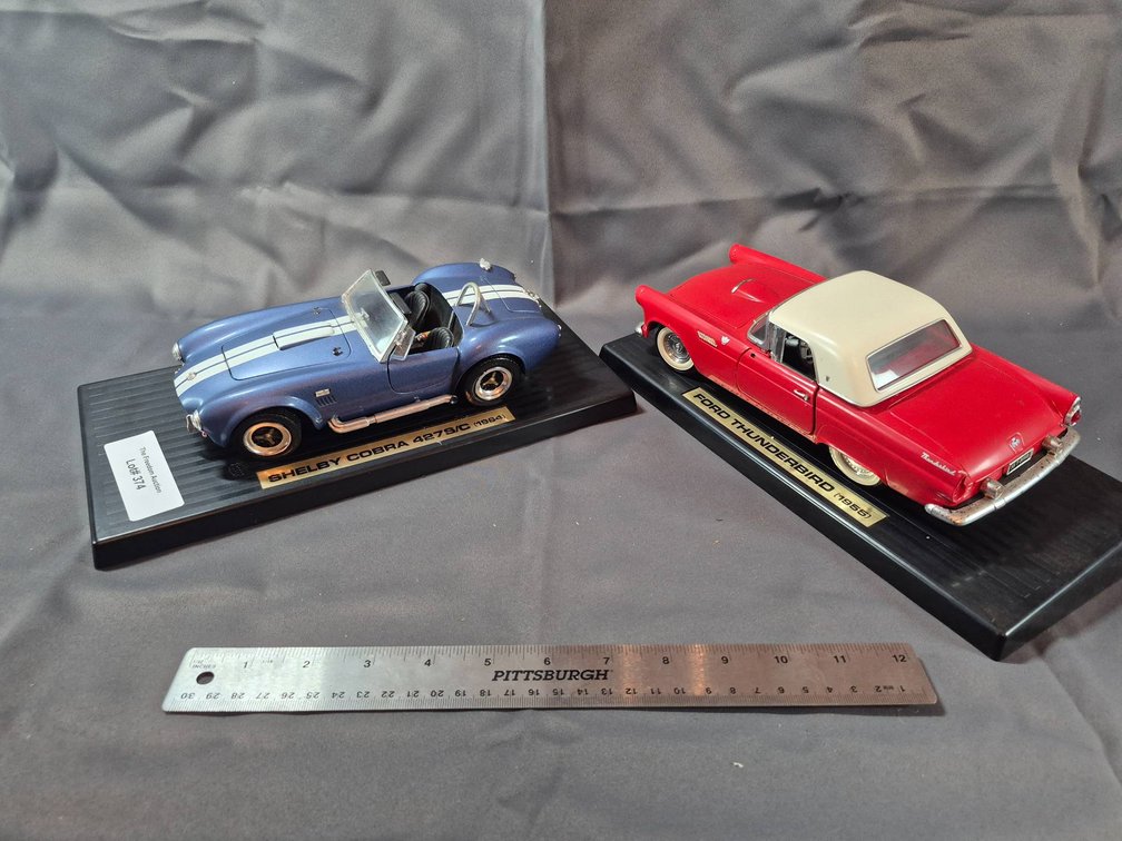 Ford Thunderbird 1956 and Shelby Cobra 427 S/C 1964 Die-Cast Model Cars