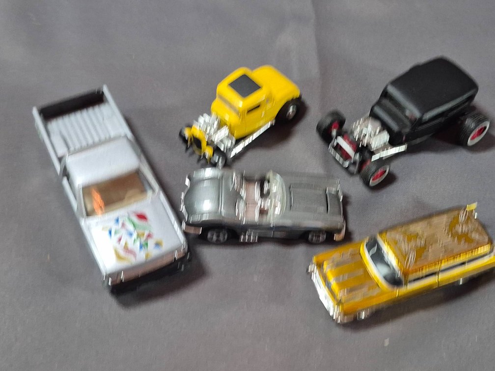Five Die-Cast Model Cars Assorted Styles and Colors