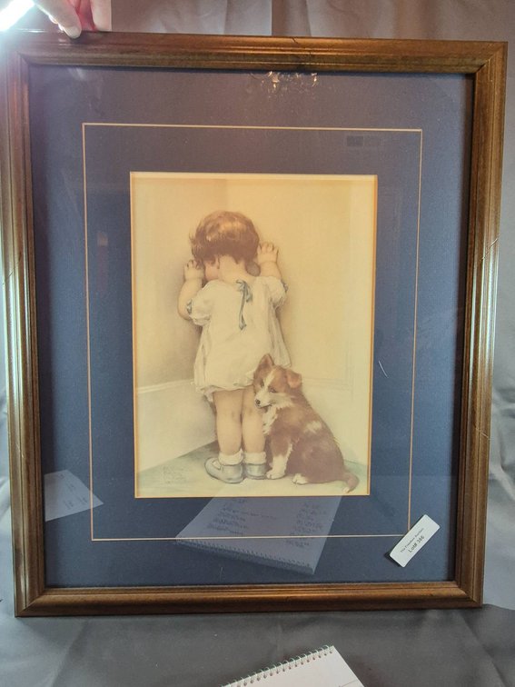 Framed Print of Child with Dog by Bessie Pease Gutmann