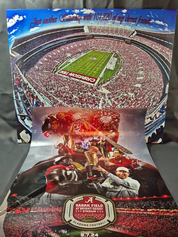 Alabama Football Poster Featuring Bryant-Denny Stadium and Team Collage