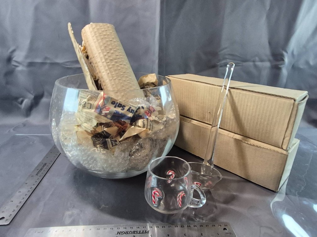 Artland Candy Cane Collection 8-Piece Glass Punch Set