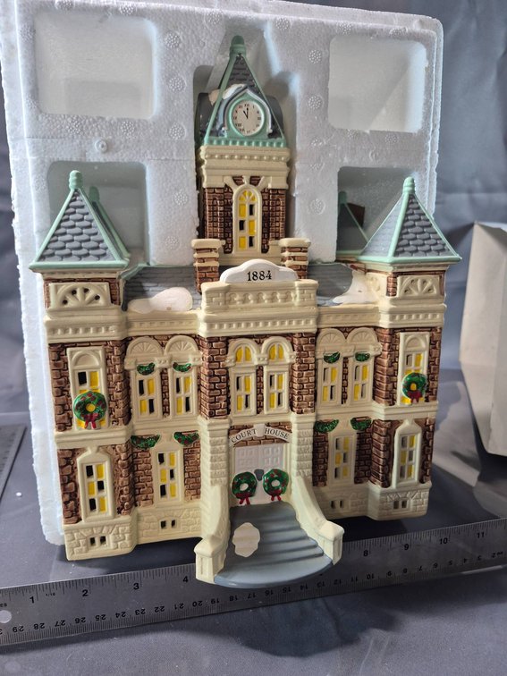 Department 56 Snow Village County Courthouse Handpainted Ceramic