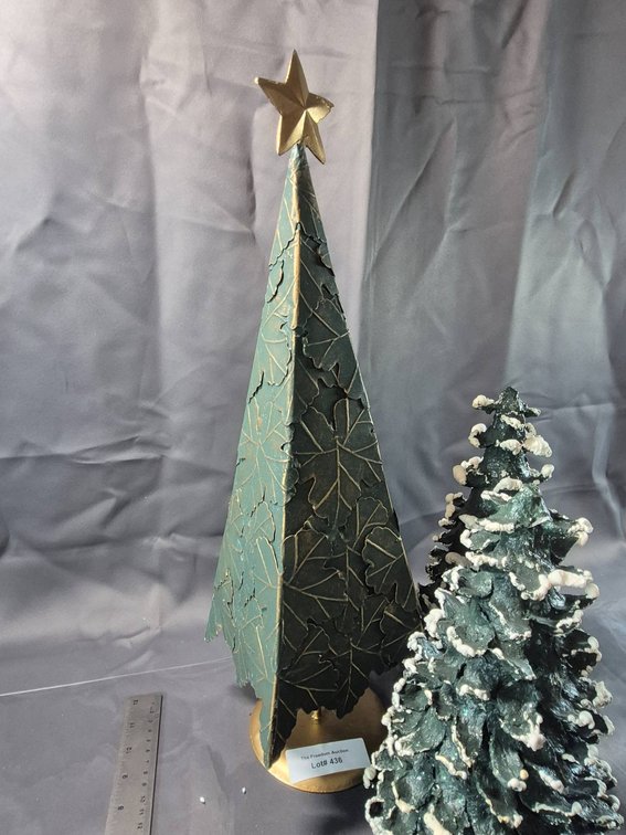 Decorative Trees in Metal and Painted Ceramic with Star Topper