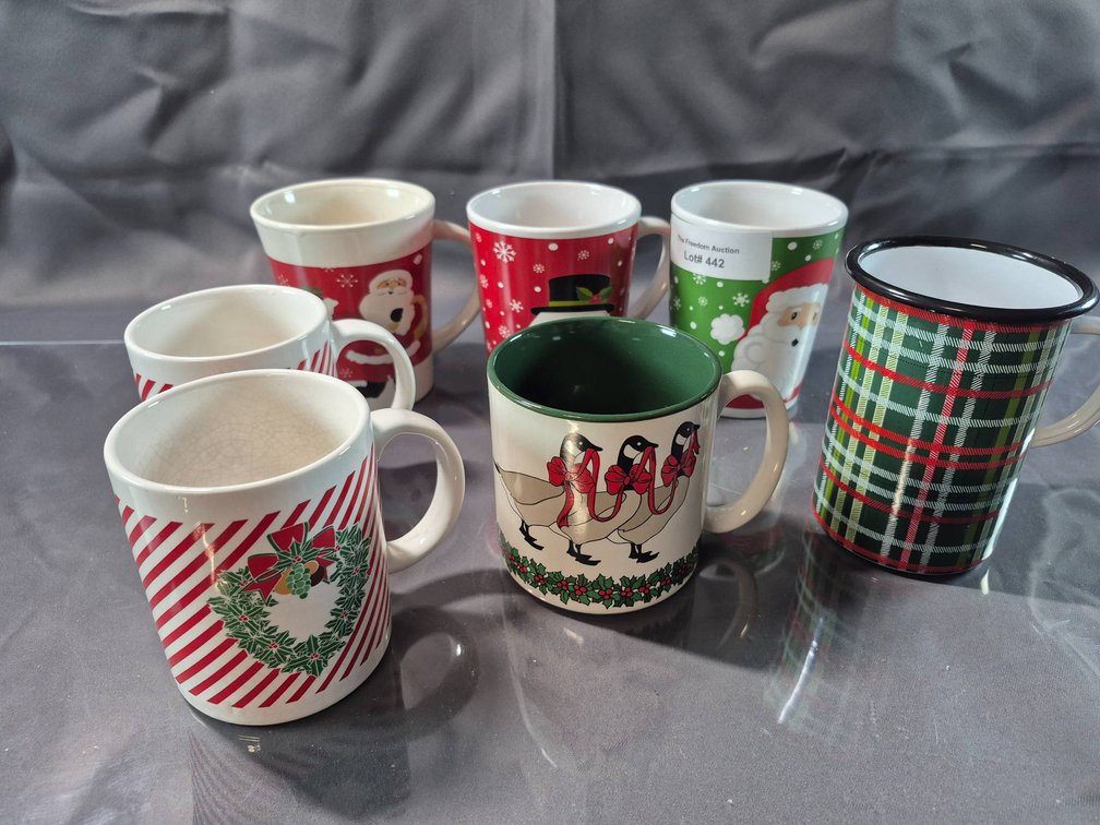 7 Assorted Holiday-Themed Ceramic Mugs