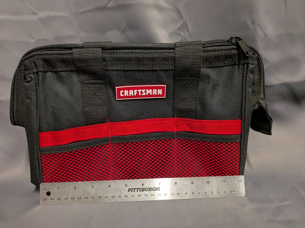 Craftsman Black and Red Tool Bag with Zipper Closure