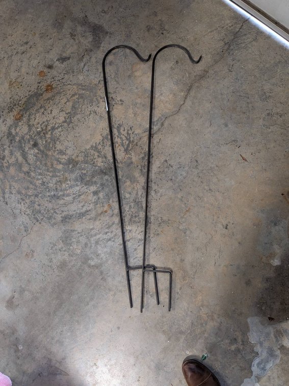 Metal Shepherd's Hooks with Forked Base