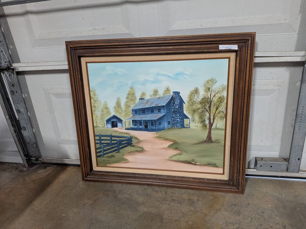 Framed Farmhouse Painting, 31"x27"