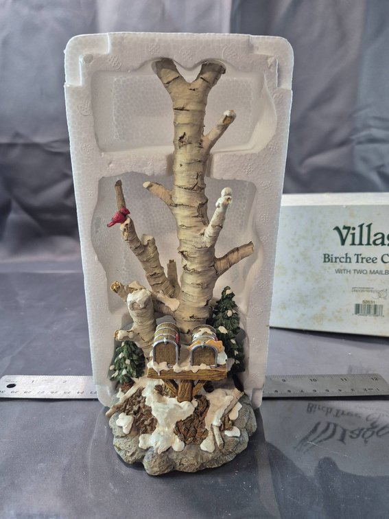 Department 56 Village Birch Tree Cluster with Two Mailboxes