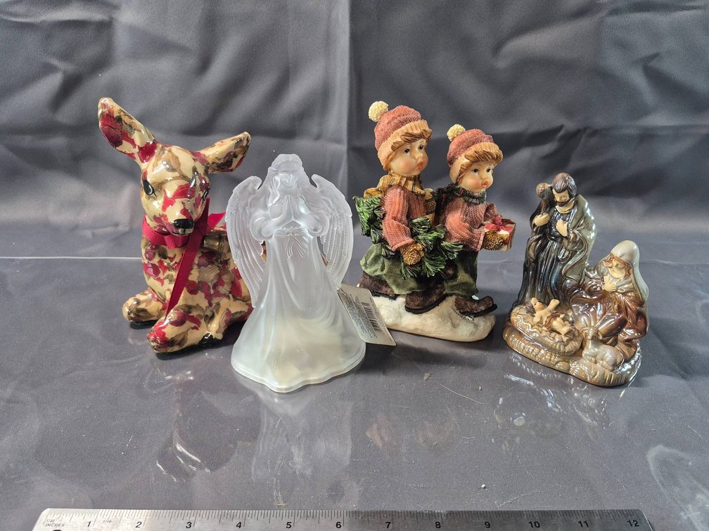 Decorative Figurines Including Christmas and Nativity Themes