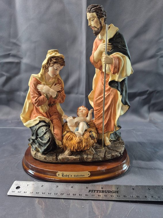 Ruby's Collection Nativity Figurine on Wood Base