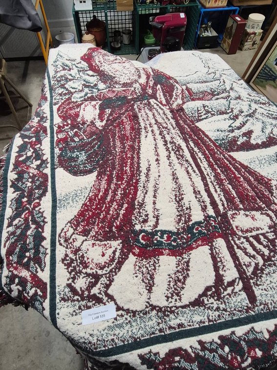 4'x4' Woven Textile Depicting Santa Claus
