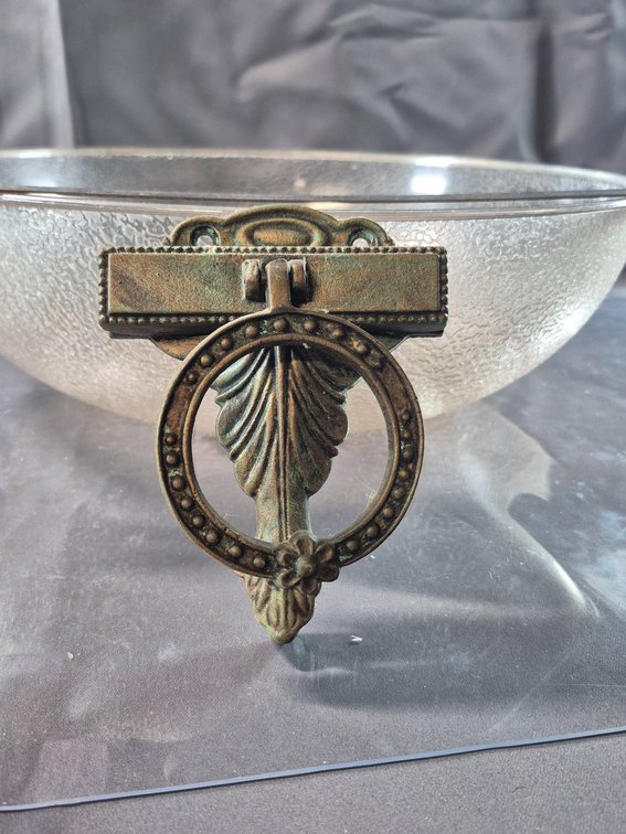 Midwest Cast Iron Decorative Bracket & Textured Glass Bowl