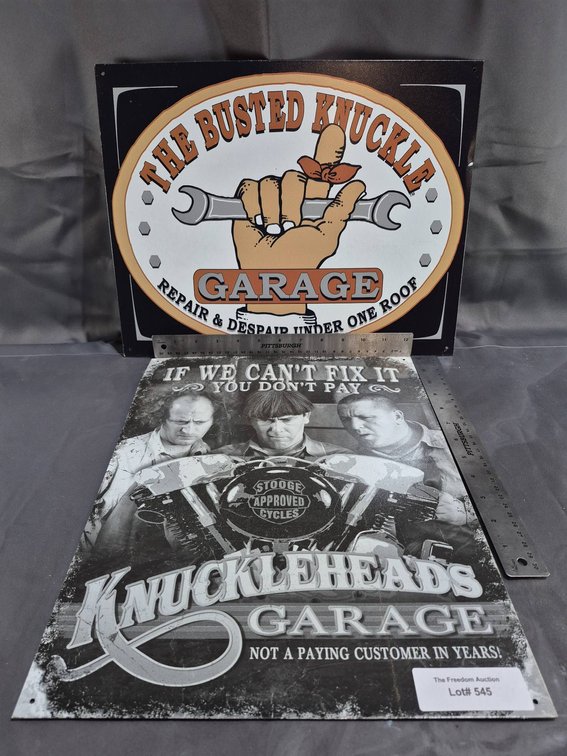 Busted Knuckle and Knuckleheads Garage Decorative Metal Signs