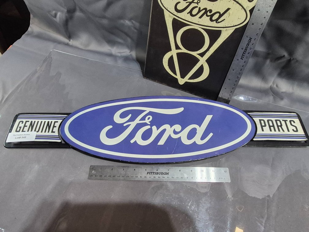 Ford Genuine Parts Signage Set with Oval and V8 Design
