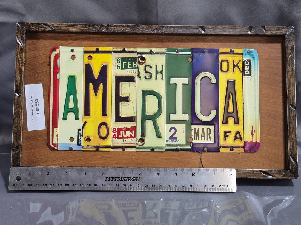 Open Road Brands License Plate America Wall Art