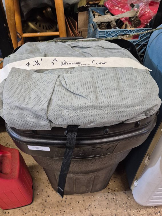 36' 5th Wheel Camper Cover in Storage Bin