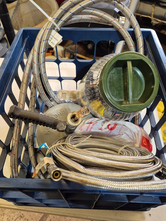 Plumbing Supplies Including Braided Hoses and Fittings, Lot #576