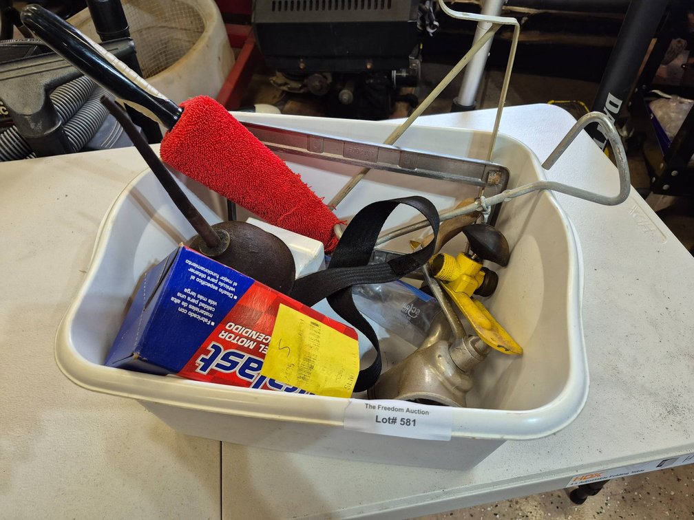 Tools and Hardware in Storage Bin