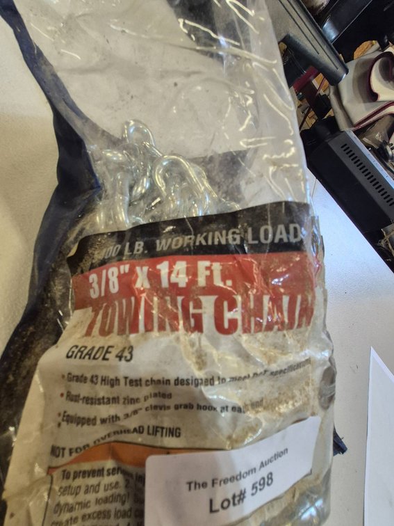 3/8-Inch x 14-Foot Grade 43 Towing Chain with 5,400 lb Working Load