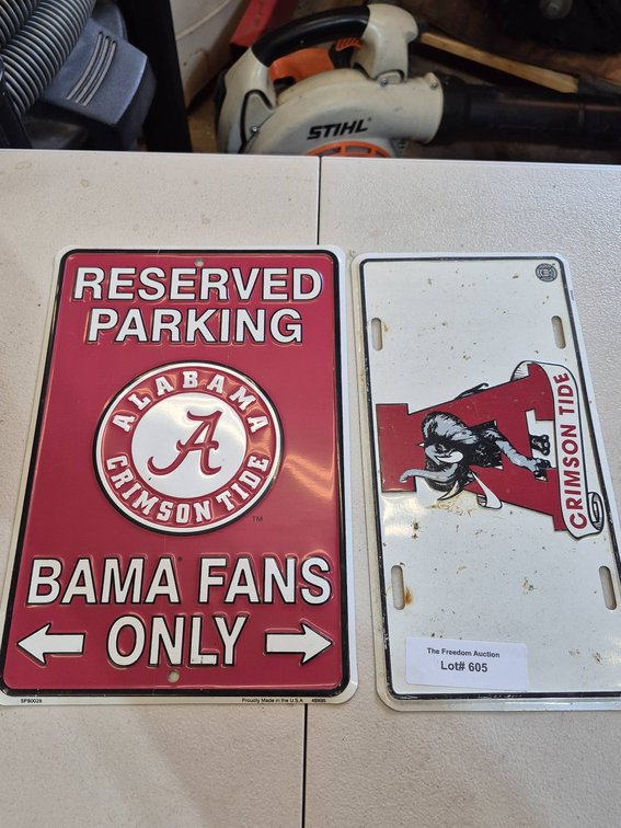 Alabama Crimson Tide Metal Reserved Parking and License Plates
