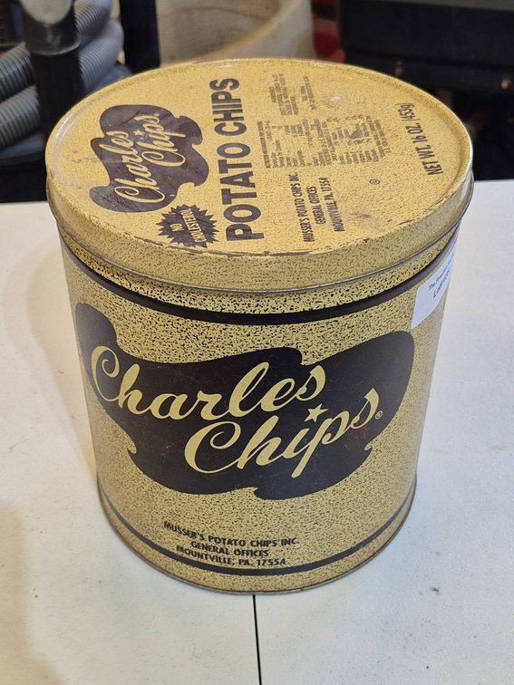 Charles Chips Tin Canister Potato Chips Container