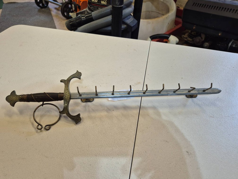 Decorative Sword-Style Wall-Mounted Hooks With Antler-Like Details