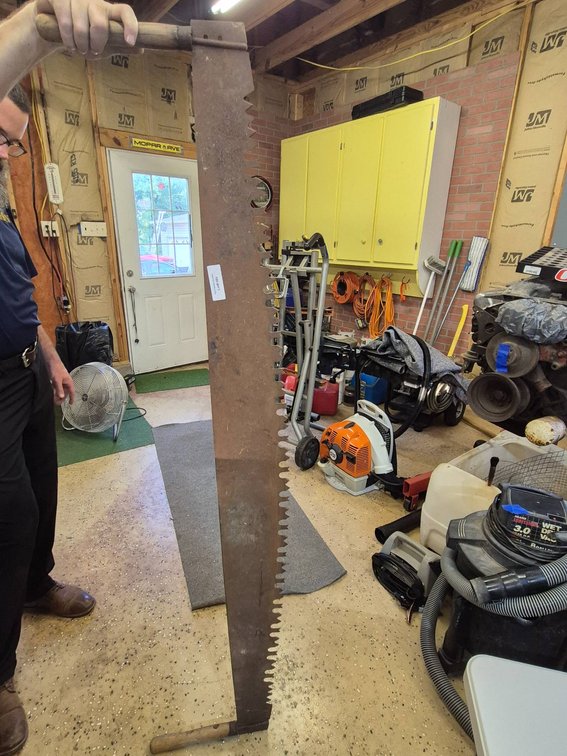 Large Two-Man Crosscut Logging Saw with Wood Handle