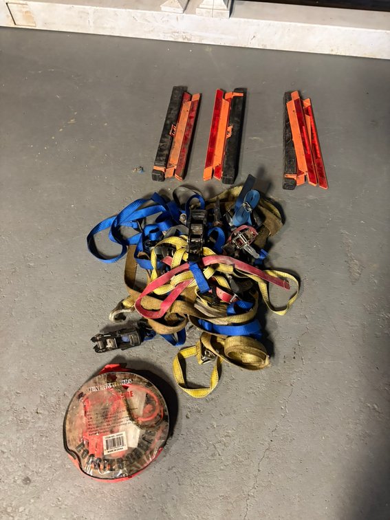 Jumper Cables / Tie Down Straps / Roadside Hazard Signs