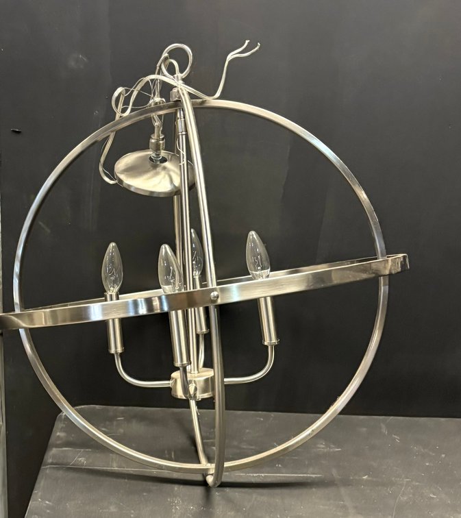 Silver Round Light Fixture