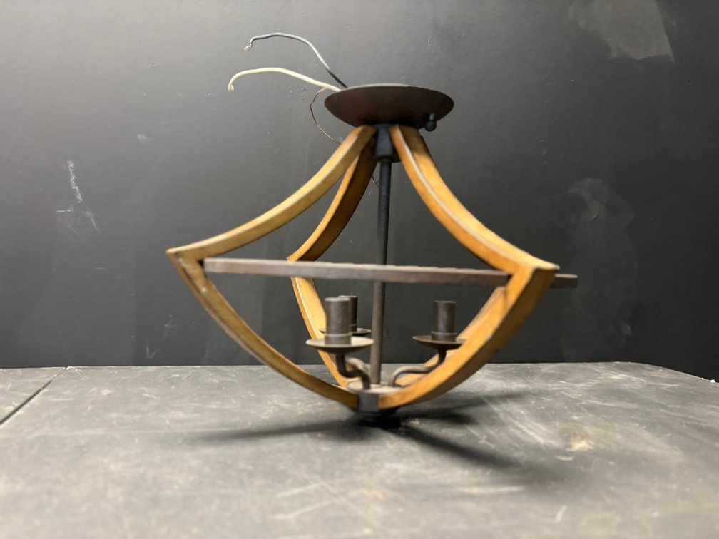Round Wooden Light Fixture