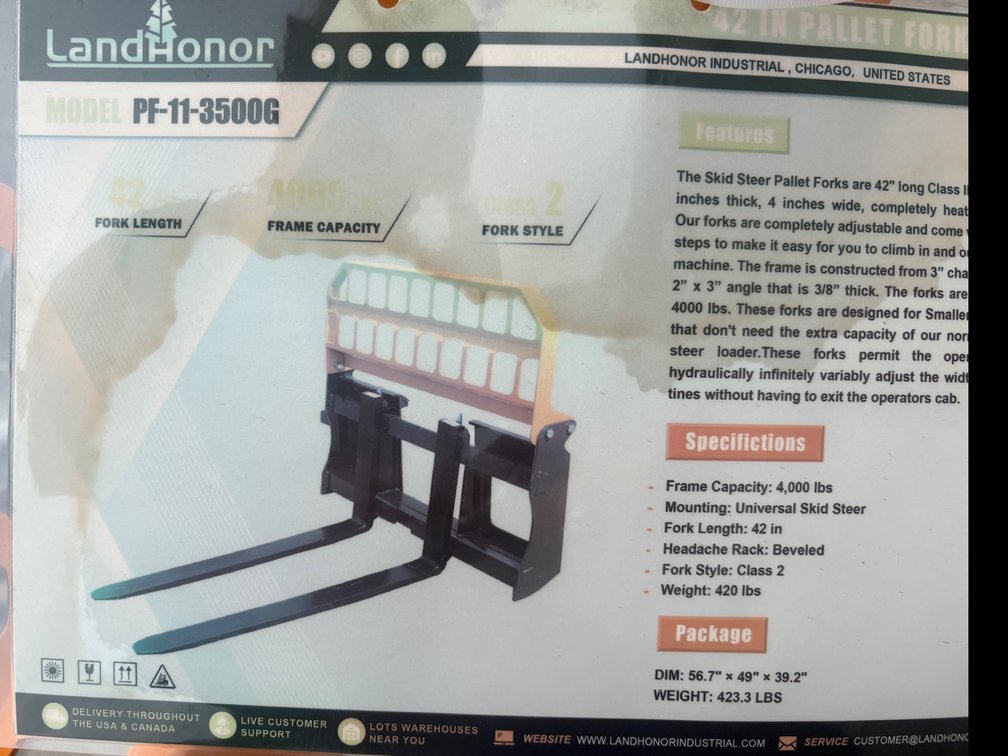 NEW Skid steer Forks