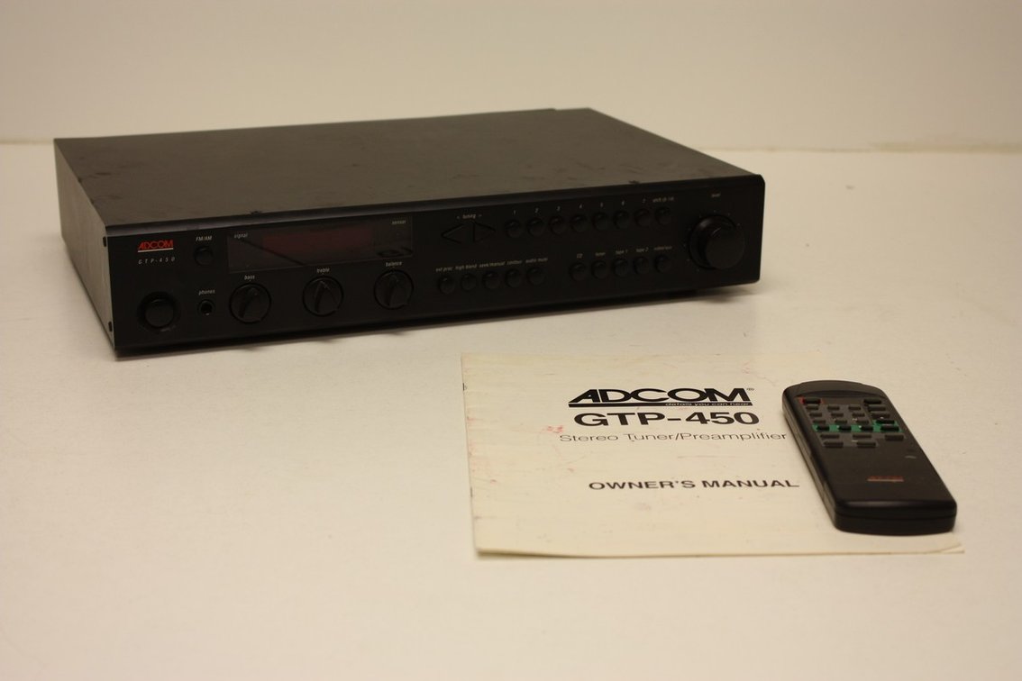Vintage Adcom GTP-450 Stereo Tuner/Preamp With Manual And Remote