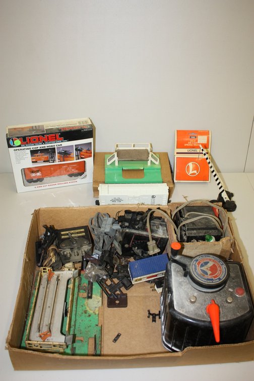 Large Lot Of Vintage Lionel Train Toy Accessories, Transformers, Extra Parts