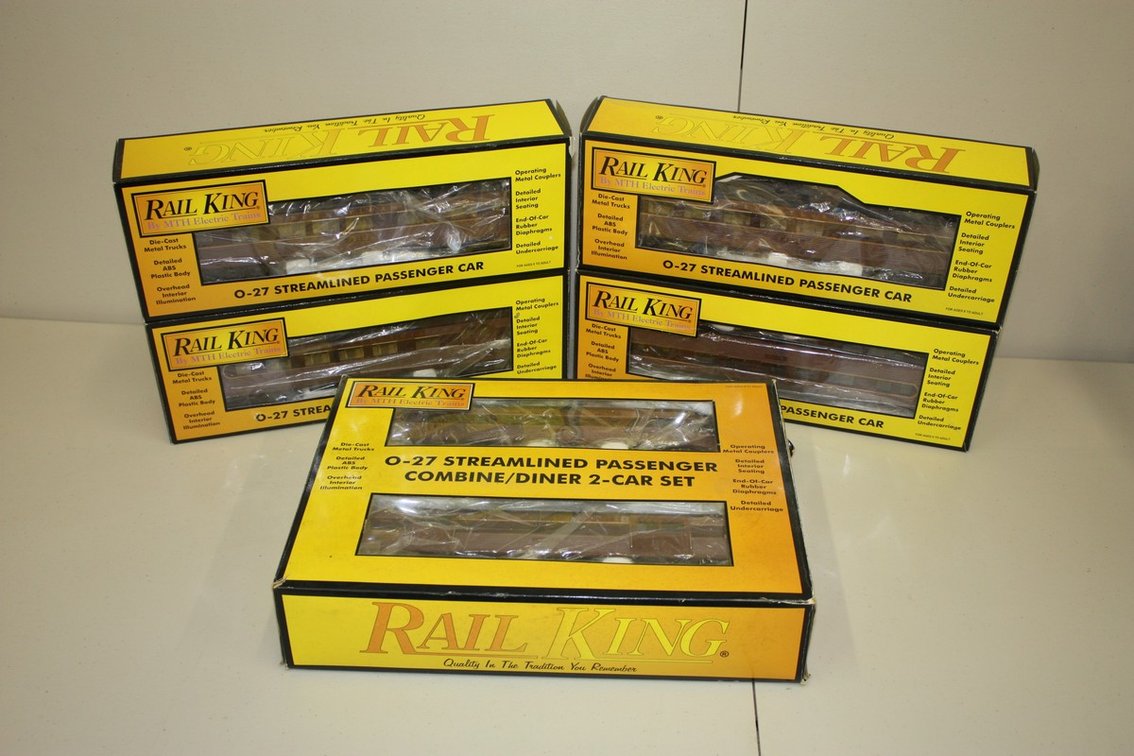 Large Lot Of Six-Rail King MTH O-27 Streamlined Pennsylvania Passenger