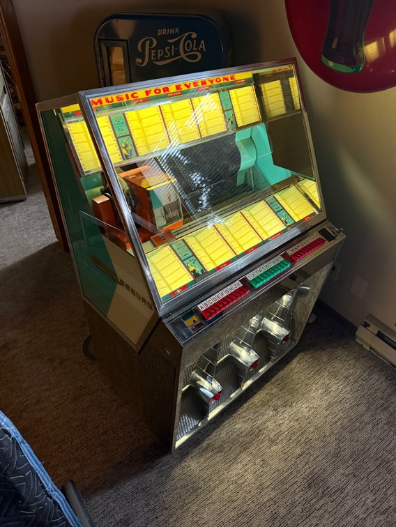 Vintage 1958 Seeburg 201 200-Select Coin-Op Jukebox, Nice Original