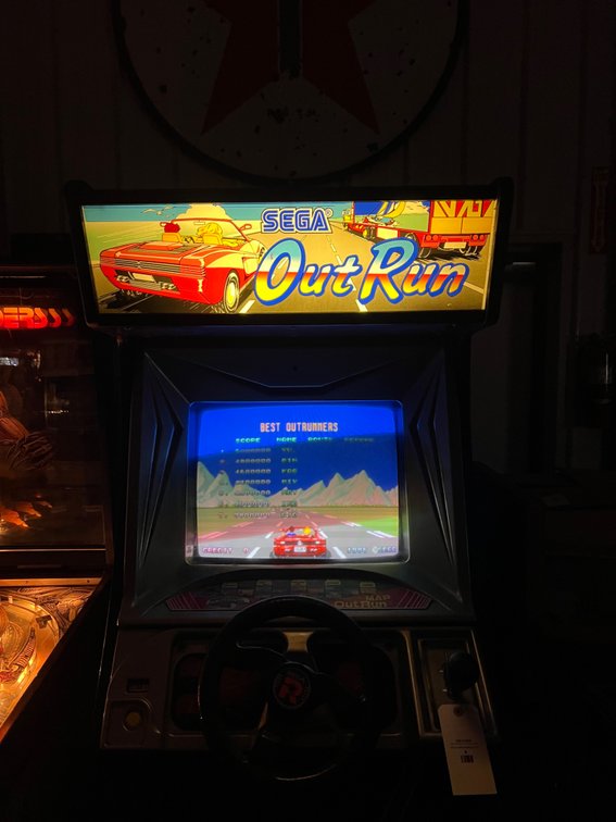 Vintage Coin-Op Sega Upright “Out Run” Arcade Game
