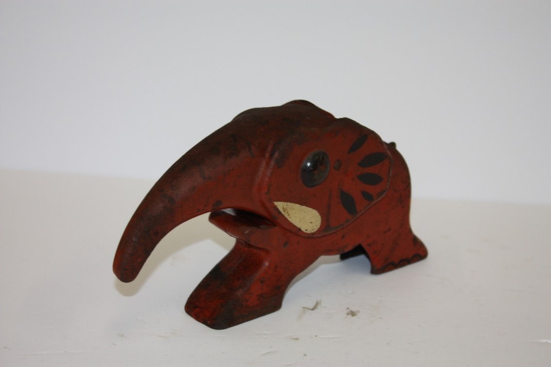 Antique Cast-Iron Elephant Nutcracker, 9 Inches