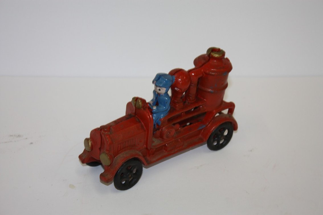 Vintage Cast-Iron Toy Fire Truck