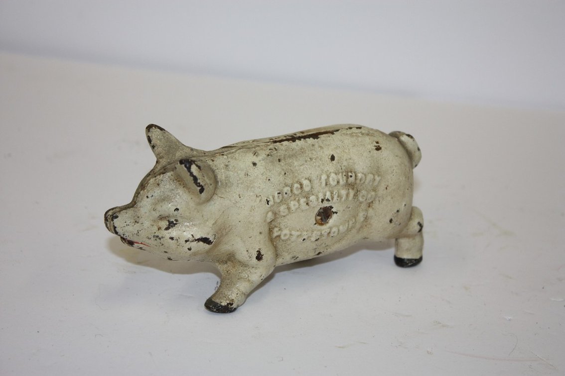 Antique Cast-Iron Norco Foundry Pottstown, P.A Pig Coin Bank