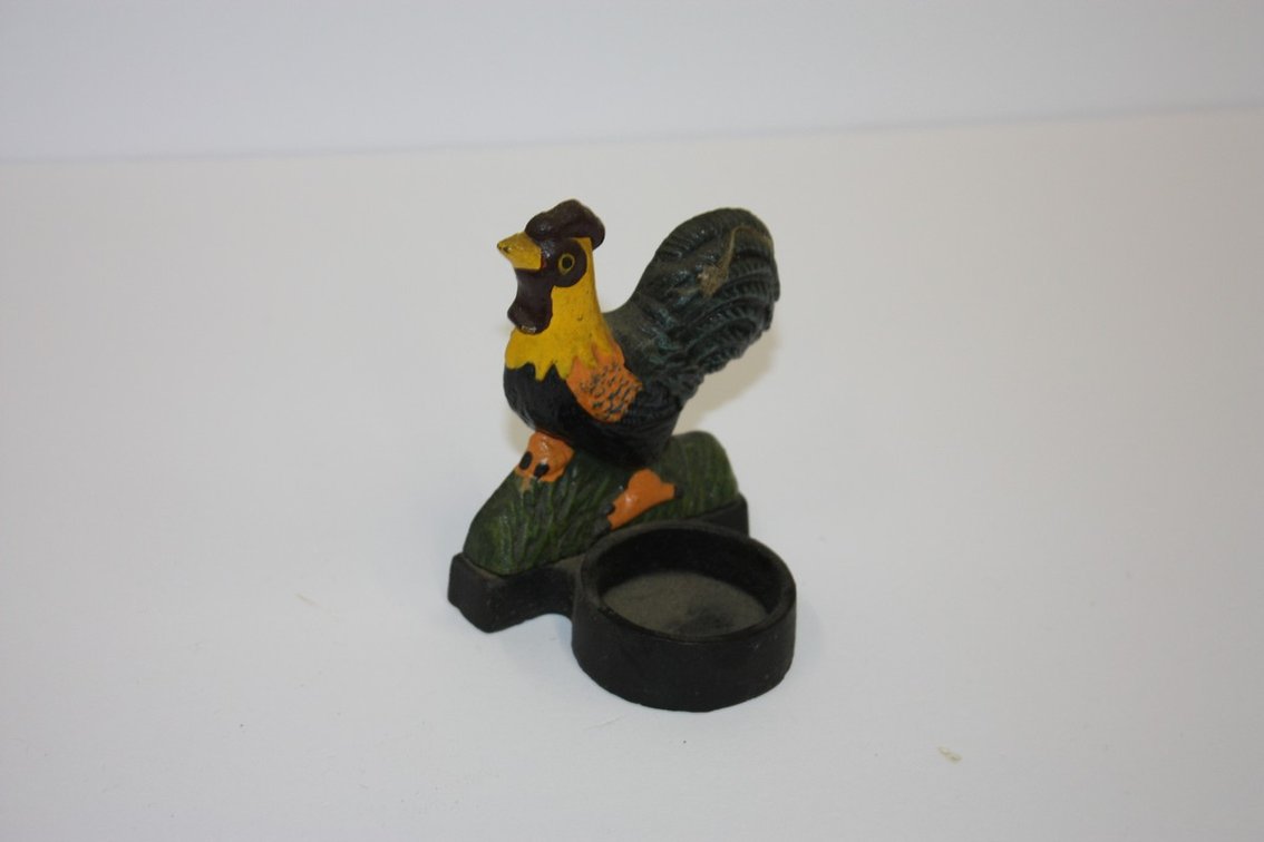 Vintage Cast-Iron Chicken Candle Holder