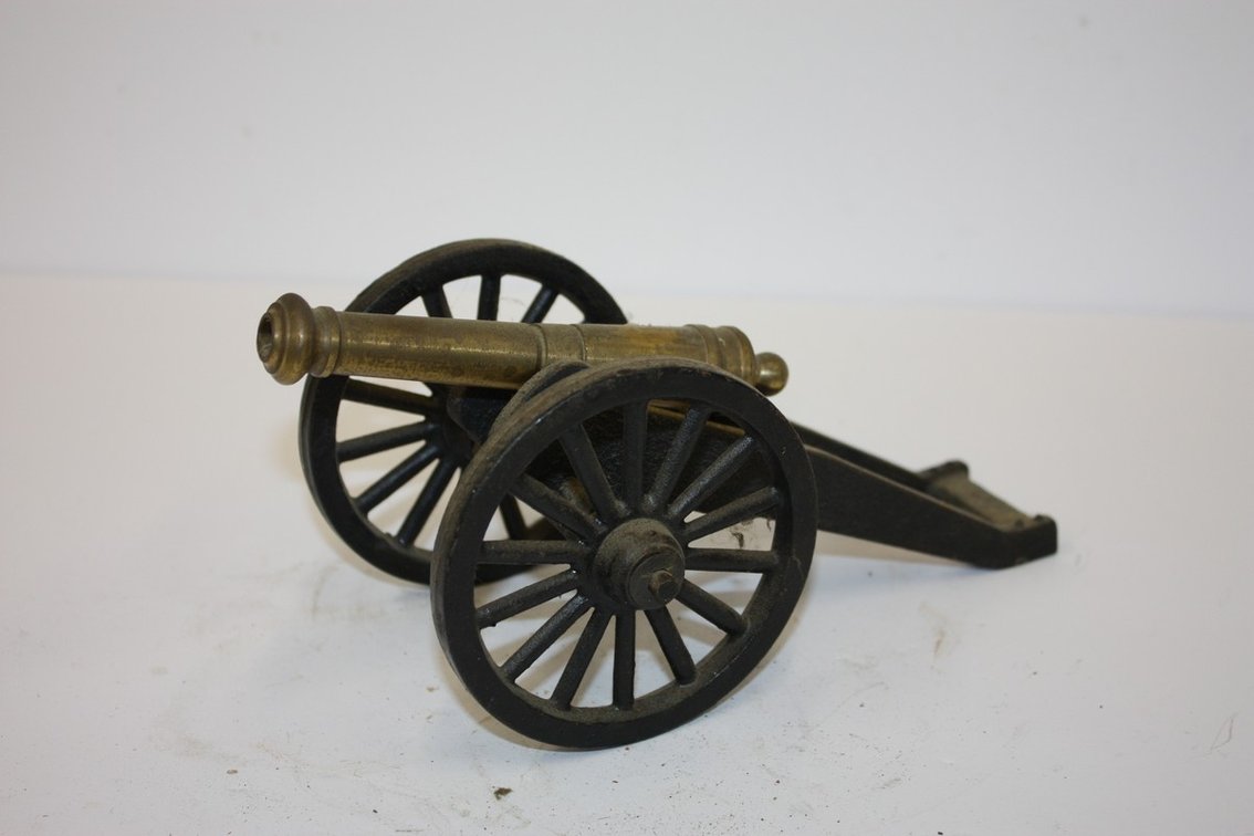 Vintage Cast-Iron Brass Cannon