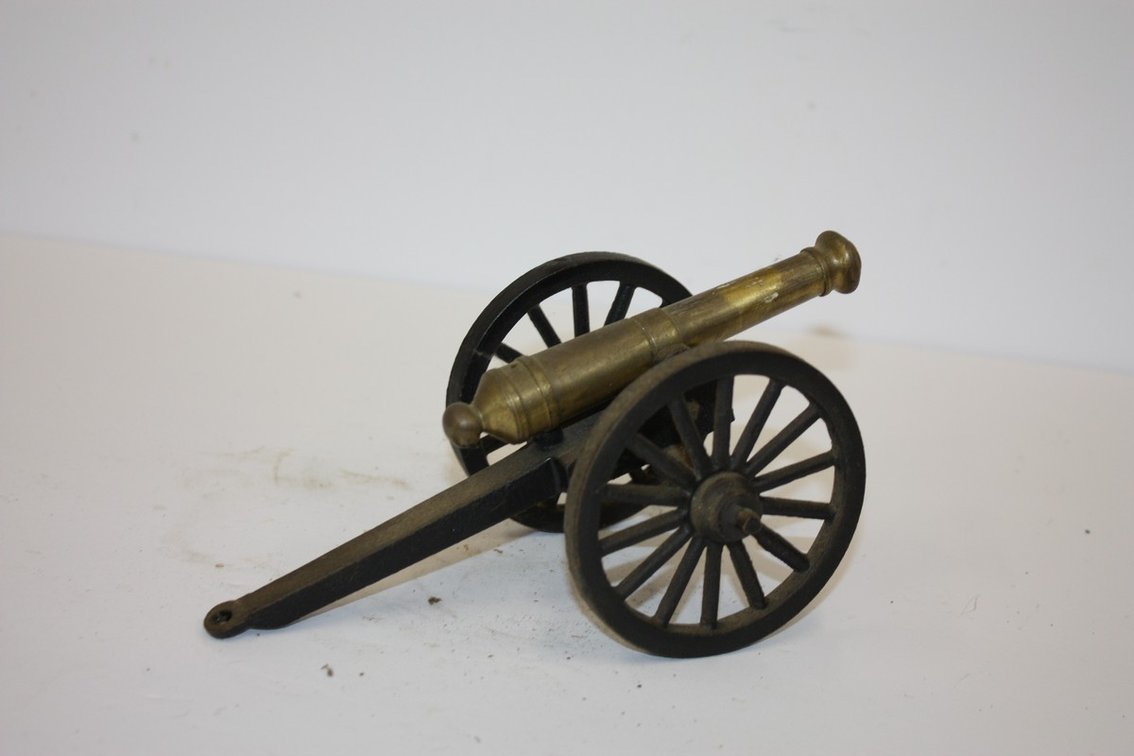 Vintage Cast-Iron Brass Cannon