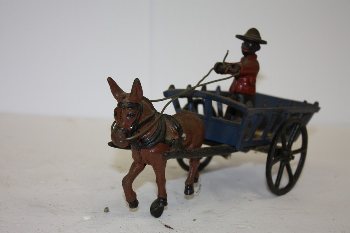 Vintage Antique Early Cast-Iron Plantation Mule Cart