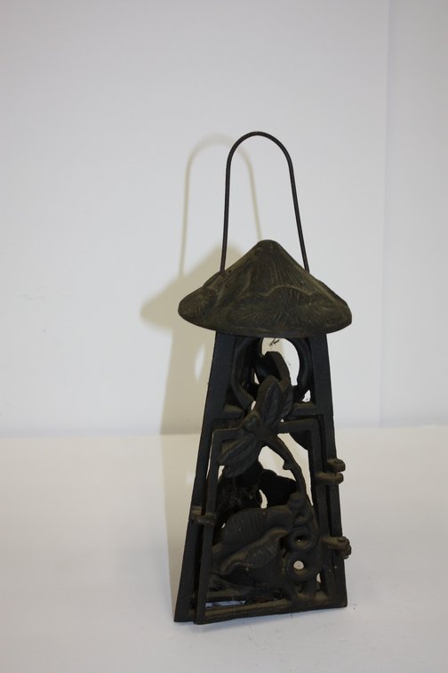 Vintage Cast-Iron Pagoda-Style Candle Lantern