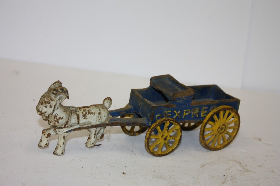 Vintage Cast-Iron Blue Express Wagon